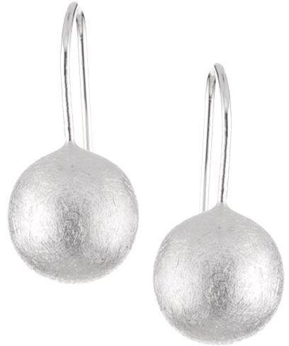 Vinani Damen Ohrringe 925 Silber - Ohrhänger Kugel gebürstet aus 925 Sterling Silber Set für Frauen OHR