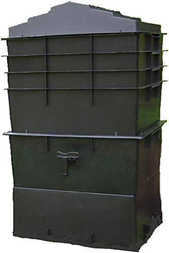 UK Made Wormcity Wormery With Worm VOUCHER 4 Composting Trays (100 Litre Size) Black With Worm VOUCHER, Bedding and Food
