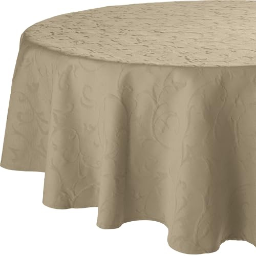 Erwin Müller Tischdecke Düsseldorf bügelfrei beige Größe rund: 140 cm Ø