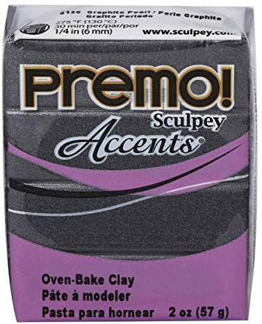 Premo Sculpey Accents Polymer Clay 2oz-Graphite Pearl