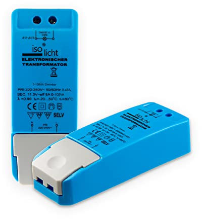 Isolicht Trafo 12 V/AC - 0-105 VA - stmívatelné | LED trafo - ovladač - transformátor - síťový zdroj vhodný pro LED osvětlení s střídavým proudem (G4 patice kolíků, GU4, G5 3, GU5.3, MR16), stmívatelný