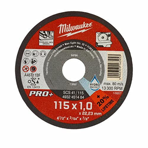 Milwaukee *PACK OF 10 * 4932451484 SCS 41 PRO+ Dünne Metalltrennscheiben (115 mm x 1 mm)