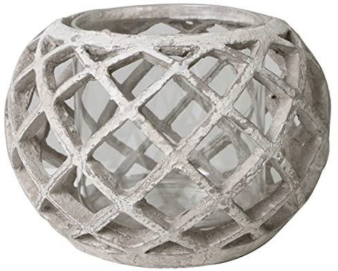 Windlicht Kersünd in Antik Grau