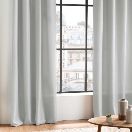 Douceur d'Intérieur - 1603521, Vorhang Mit Osen, 140 X 280 cm, Essentiel, Polyester Unifarben, Grau