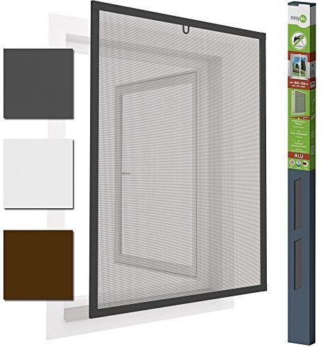 Insektenschutzfenster Alu Fliegengitter 100 x 120 cm proLINE grau