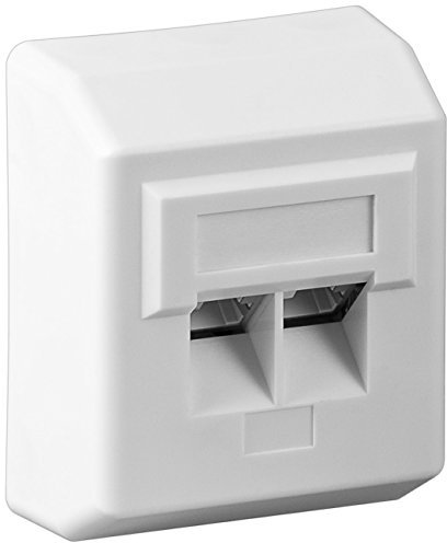Goobay 50971 CAT 5e Aufputzdose (AP), 2x RJ45 Netzwerkdose, Geschirmt, Weiß