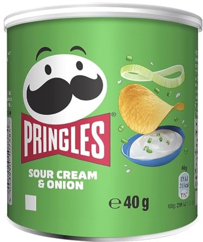 Pringles Sour Cream & Onion | Sourcream Chips | 12 kleine Dosen für unterwegs (12 x 40g)
