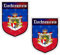 Liechtenstein Fürstentum Shield 75 mm (7,6 cm) Bumper Sticker, Aufkleber Vinyl X2