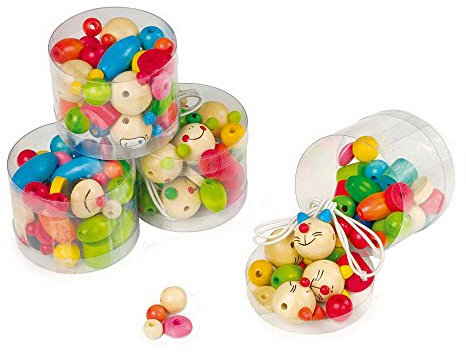 Small Foot Company 7696 - Motorikspielzeug - Fädelspaß, 4-er Set