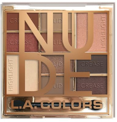 L.A. COLORS Color Block 10 Color Eyeshadow Palette, Nude CES135A