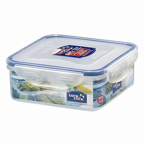 Lock & Lock Frischhaltedose, Vorratsbox, Vorratsdose 870 ml, quadratisch, Kunststoff transparent, 155 x 155 x 60 mm
