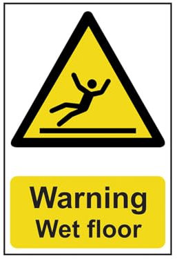 Scan SCA1107 Self adhesive PVC sign - Warning Wet floor - 200 x 300mm