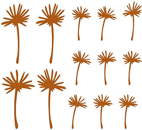 Samunshi® Pusteblume Schirmchen Wandtattoo 4 mal 19cm + 9 mal 13cm haselnuss-braun
