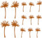 Samunshi® Pusteblume Schirmchen Wandtattoo 4 mal 19cm + 9 mal 13cm haselnuss-braun