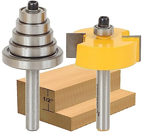Yonico 14705q 1/2-Inch Height with 6 Bearings Rabbet Router Bit & Bearing Set 1/4-Inch Shank