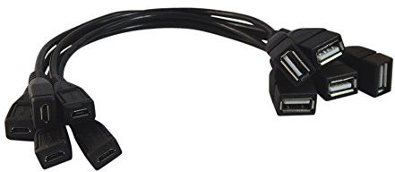 YCS Basics 9 Inch USB 2.0 A Female To Micro B Female Extension Cable 5 Pack