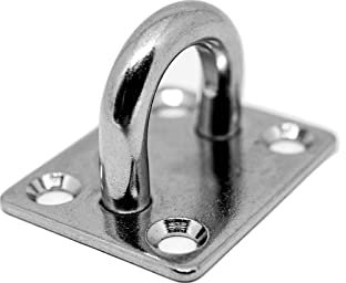 PRIOstahl Augplatten Zurröse Deckenöse Decksplatte Platte Mastplatte - 35 x 40 mm x 1 Stück Wandöse Decksplatte Schwerlast Ankerplatte Mastplatte Öse Sonnensegel Boxsack Seilzug aus Edelstahl V2A