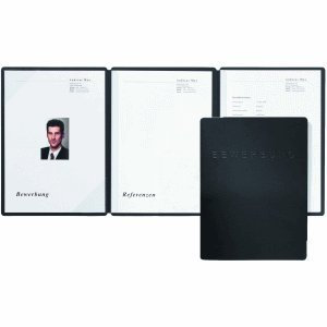 Pagna 10 x Bewerbungsmappe Square 3-teilig schwarz