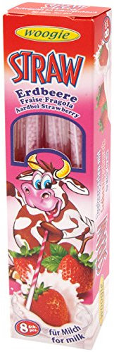 Trinkhalme Erdbeer 8x4g Woogi