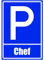 Kiwistar - Parkplatzschild - PVC - Platte - Chef - 30 x 21cm