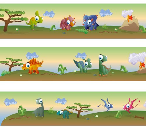 WANDKINGS Bordüre Bunte Dinos Länge: 450 cm, selbstklebend, für's Kinderzimmer