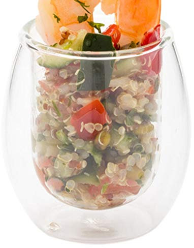 Rounded Shot Glass - Forma Double Wall Shot Glass - 2.7 oz - Drinks, Appetizers, Desserts - 10ct Box - Restaurantware