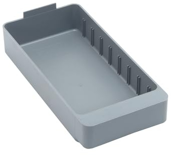 Quantum QED401GYCS Super Tuff Euro Drawer | Customizable Stacking Bin Organizer for Warehouse Manufacturing | (8) Divider Slots | 11-5/8W x 5-9/16D x 2-1/8H, Gray, Polysteryne (Set of 24)