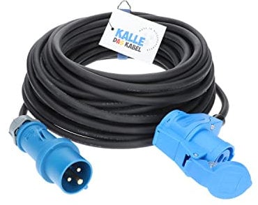 KALLE DAS KABEL CEE Verlängerung 230V Campingkabel Wohnmobil-Kabel Camping-CEE Kabel mit Camping Stecker und Winkelkupplung H07RN-F 3G 2,5mm² 10 Meter