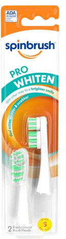 Spinbrush Pro Whitening Soft Bristle Replacement Heads, 2 Heads