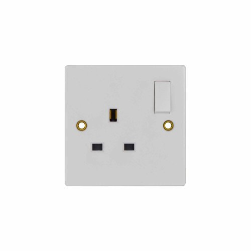STATUS 13 A Switched Single-Gang Wall Socket, 250 V UK Faceplate, White (S1G13AWS8)