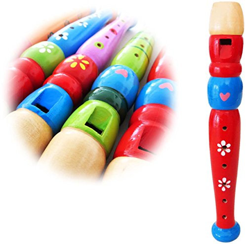 keepdrum KFL1RD Flöte aus Holz Rot für Kinder Kinder-Flöte