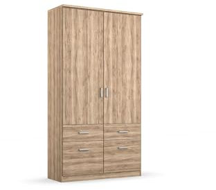 Kleiderschrank Dilan 2 Türen B 91 cm Eiche Sanremo hell grau Kinderzimmer Jugendzimmer Schlafzimmer Drehtürenschrank Wäscheschrank