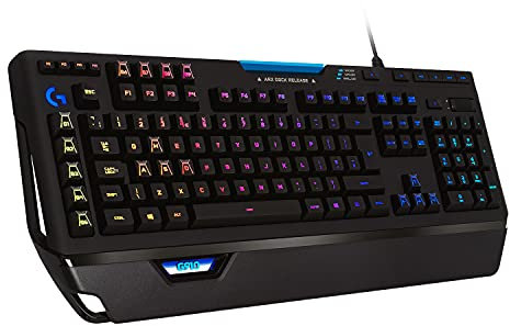 Logitech G910 Orion Spectrum mechanische Gaming-Tastatur, Taktile Romer-G Switches, RGB-Beleuchtung, 9 Programmierbare G-Tasten, Anti-Ghosting, ARX-Zweitbildschirm Feature, US QWERTY-Layout - Schwarz
