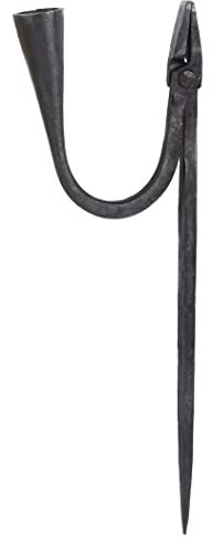 Ulfberth Hochwertiger Geschmiedeter Kienspanhalter zum Einschlagen Kerzenständer Kerzenhalter aus Stahl Mittelalter Wikinger LARP