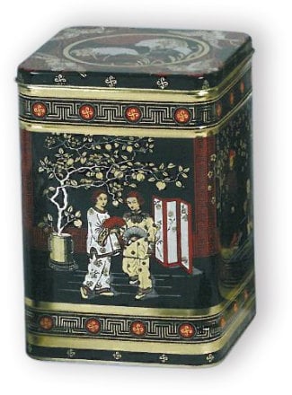 Black Jap Classic Tea Caddy/Kitchen Storage Tin - 1LB - Height 14.5 cm