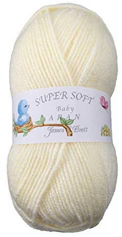James C Brett - Baby Aran - 100g Balls - BA9 - Cream