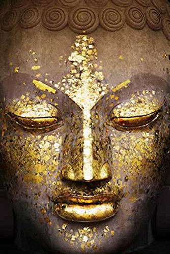 Buddha - Face - Poster Foto Buddha-Statue Gold - Grösse 61x91,5 cm