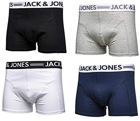 JACK & JONES Boxershorts Boxer Sense Trunks CORE 4er Pack (Mix, L)