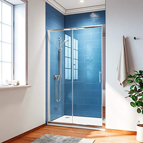 ELEGANT 1200mm Sliding Shower Door Enclosure Reversible 6mm Glass Shower Screen Bathroom Shower Cubicle