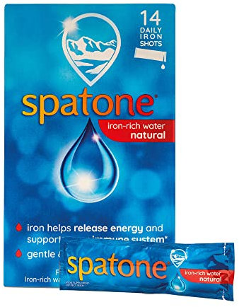 Spatone 100% Natural Iron Supplement (14 Sachets), Daily Convenient Liquid Iron Sachets, Nothing Artificial, Better Absorption than Tablets, Less Side Effects, Original Flavour