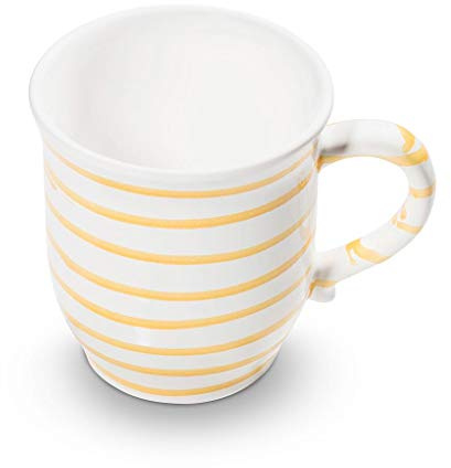 GMUNDNER KERAMIK Schokotasse, Volumen: 300 ml, Gelbgeflammt, handgemachte Keramik aus Österreich