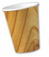 DH-Konzept Pappbecher in Holzoptik 9,5 cm 10er Pack