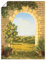 ARTLAND Wanddeko Poster & Kunstdrucke Wandposter 45x60 cm Fensterblick Toskana Landschaft Natur Malerei Torbogen Aussicht T4AK