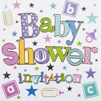 Multipack 36 Simon Elvin Baby Shower Invitations - Pastel Stars, Bottles & Dummies Design - DP294P by Simon Elvin