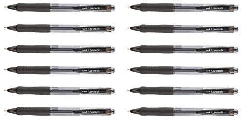 Uni-12 Stück Druckkugelschreiber Laknock,, Linienbreite: 1,0 mm, schwarz