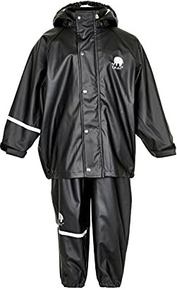 CeLaVi Jungen CeLaVi zweiteiliger Regenanzug in vielen Farben Regenjacke,,per pack Schwarz (Schwarz 106),(Herstellergröße:140)