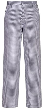 Portwest C075 Kochhose 3 Taschen Eingearbeitete Gesäßtasche 2 Seitentaschen | Blau kariert, S, Unisex, Hosenschlitz mit Reißverschluss, Halbelastischer Hosenbund, Hakenverschluss, 100% Baumwolle