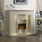 Electric Cream Ivory Silver Flame Fire Wall Surround LED Fireplace Suite Lights Large Big Spotlights 54