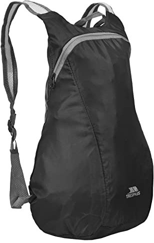 Trespass Reverse, Black, Compact Foldable Backpack / Rucksack 15L, Black