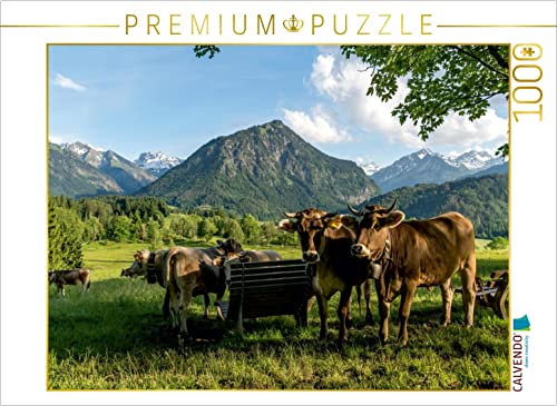 CALVENDO Puzzle Allgäuer Braunvieh 1000 Teile Puzzle quer | 1000 Teile Lege-Größe 64 x 48 cm Foto-Puzzle für glückliche Stunden